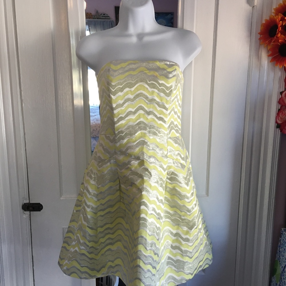 Lilly Pulitzer yellow strapless dress